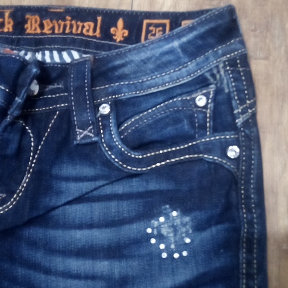 Rock Revival NWOT Women's 26 Skinny Johanna Bejeweled Rhinestones Distressed - Picture 5 of 13